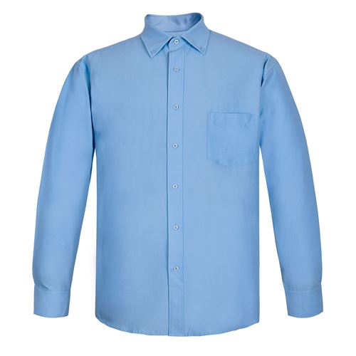 Camisa Oxford con Bolsillo Manga Larga Hombre