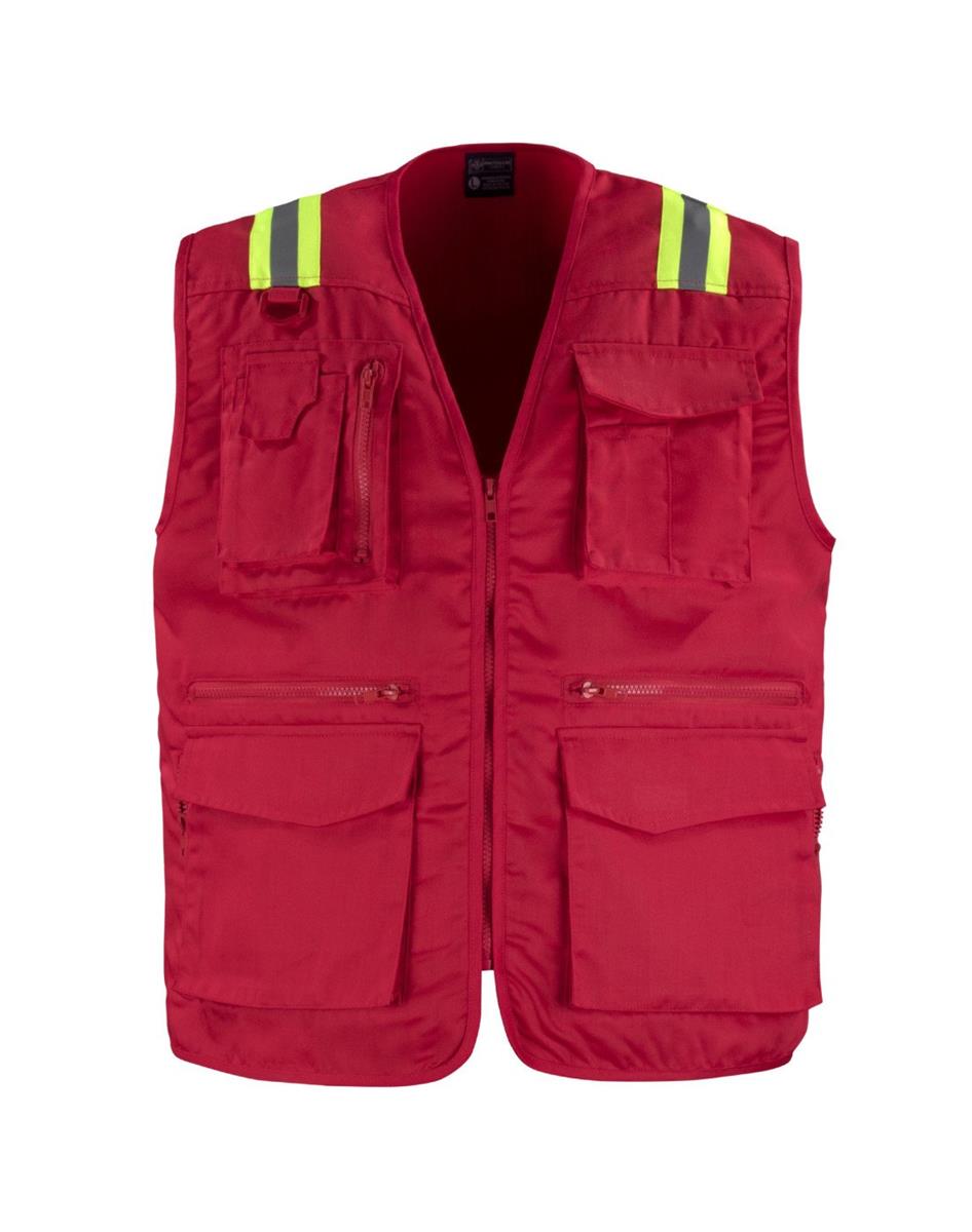 Chaleco Geólogo Gabardina Dual Alta Visibilidad Con Cinta Dia Y Noche