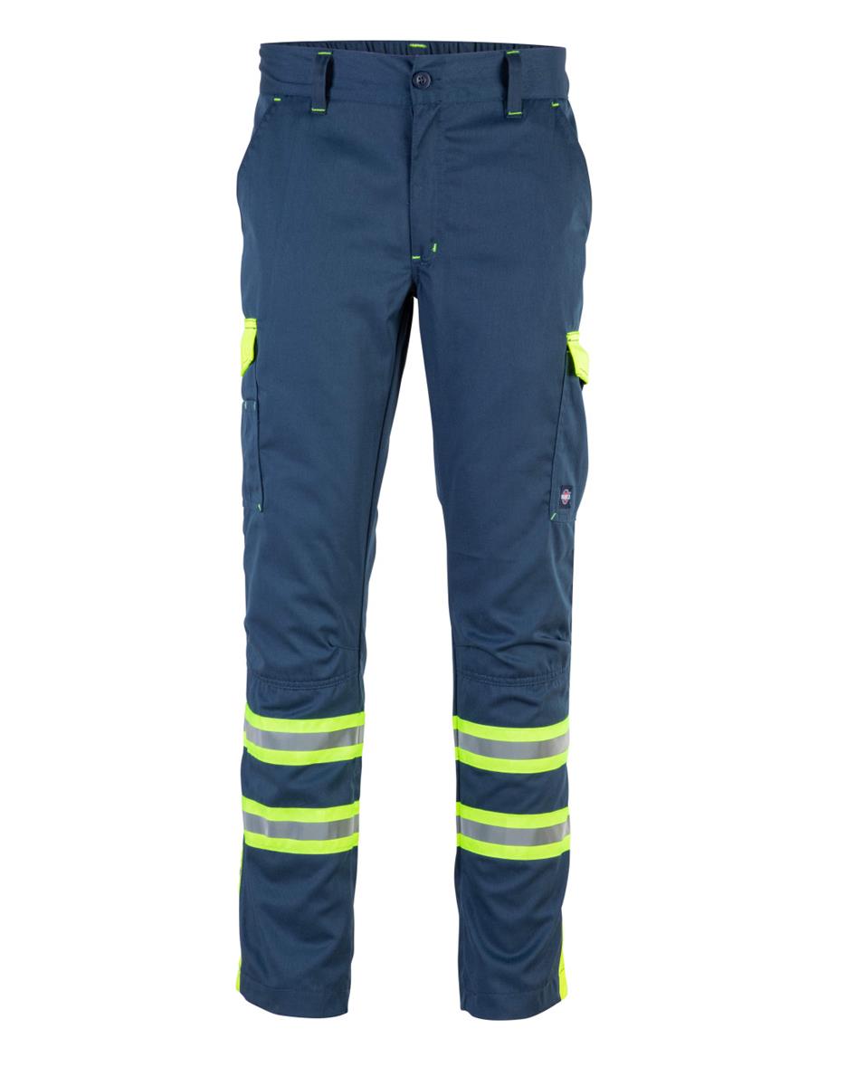 Pantalón Cargo Gabardina Bicolor Hombre Con Cinta Día Noche Alta Visibilidad